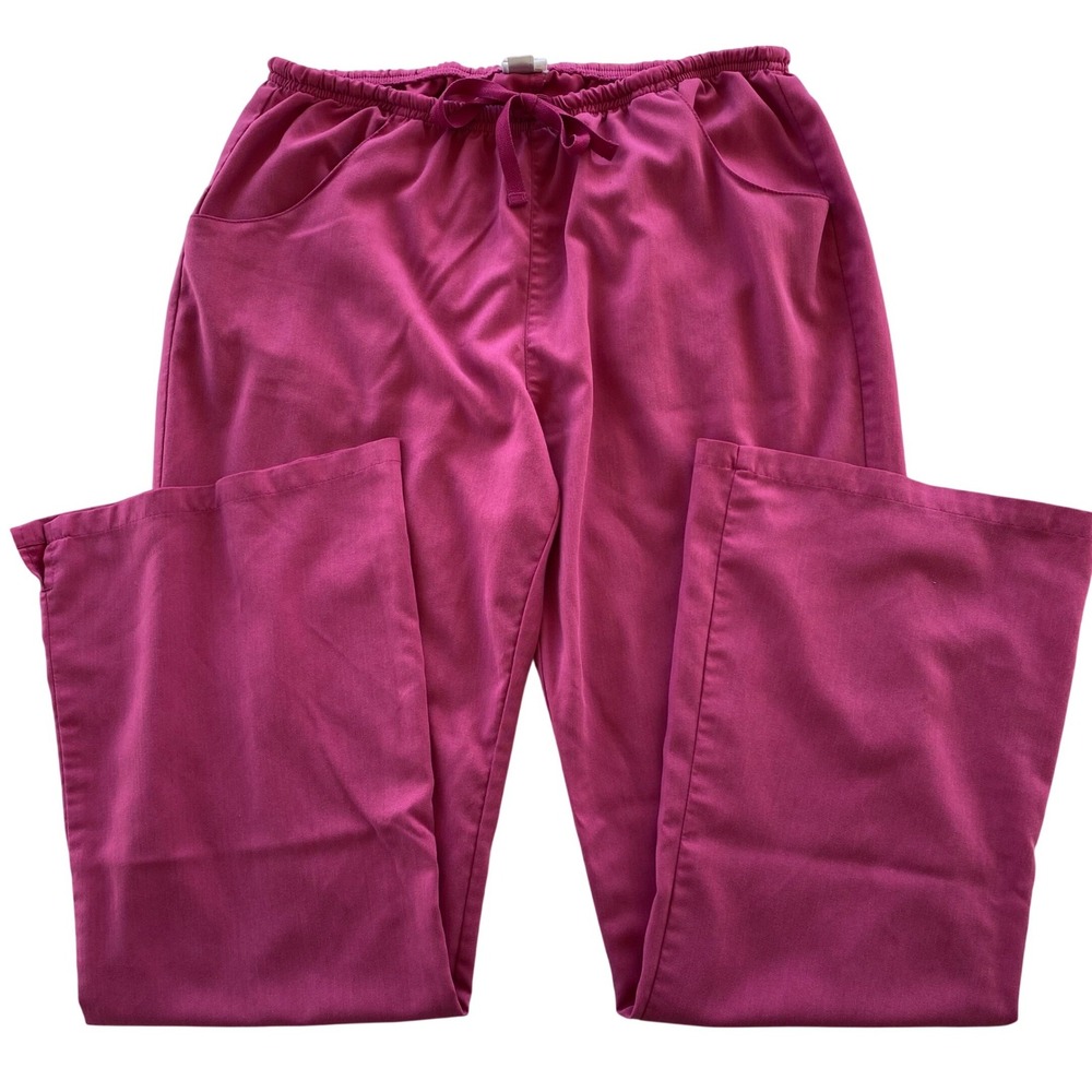 Dickies Scrub Pants Women‎ M Pink Drawstring Waist Straight Leg Nursing Medical